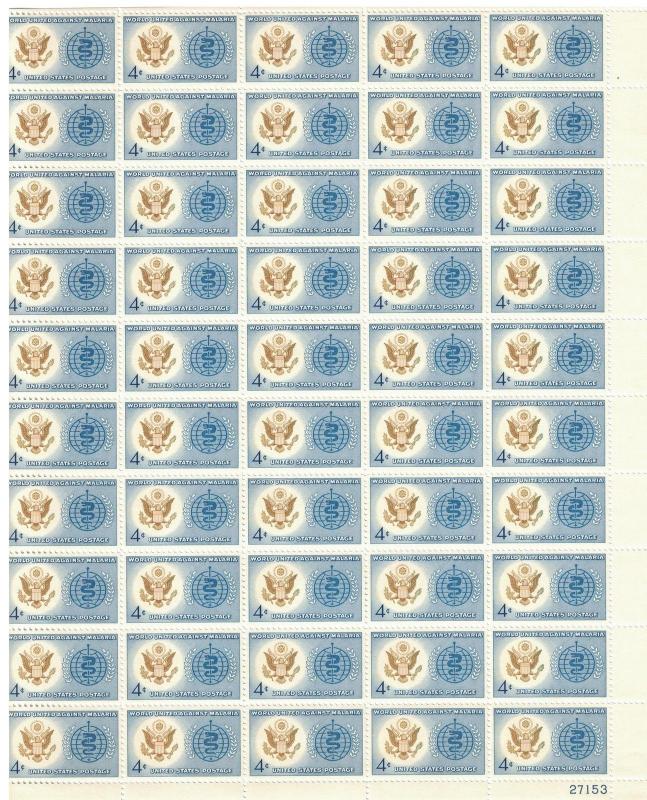 Scott 1194 - World United Against Malaria. Sheet Of 50  MNH. OG. #02 1194