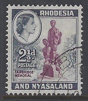 Rhodesia & Nyasaland, Scott #161; 2 1/2p Queen Elizabeth II, Used