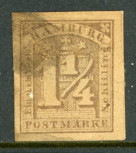 Germany States 1864 Hamburg 1¼s Lilac Scott #9a Used G449