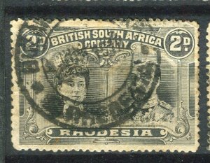 RHODESIA; 1910-15 early GV Double Head issue fine used Shade of 2d. value