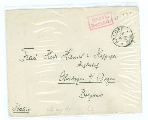 Germany  Inflation:  October 9, 1923 Gebuhr Bezault fee paid cover (without postage stamps) 20 grams International letter rate