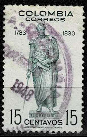 Colombia 1948,Sc.#566 used Simón Bolivar Monument