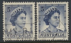 Australia SG 314 SC# 319/319a Types A and B (Sc Die I and II 1959 Used as per...