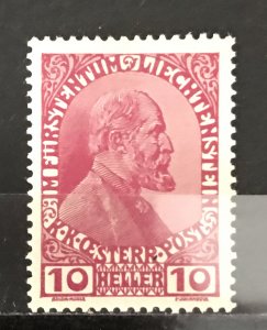 Liechtenstein 1917-8 #6, Unused/MH, CV  $2