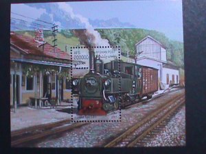 AFGHANISTAN-2001- ANTIQUE LOCOMOTIVE TRAIN MNH S/S VERY FINE HARD TO FIND