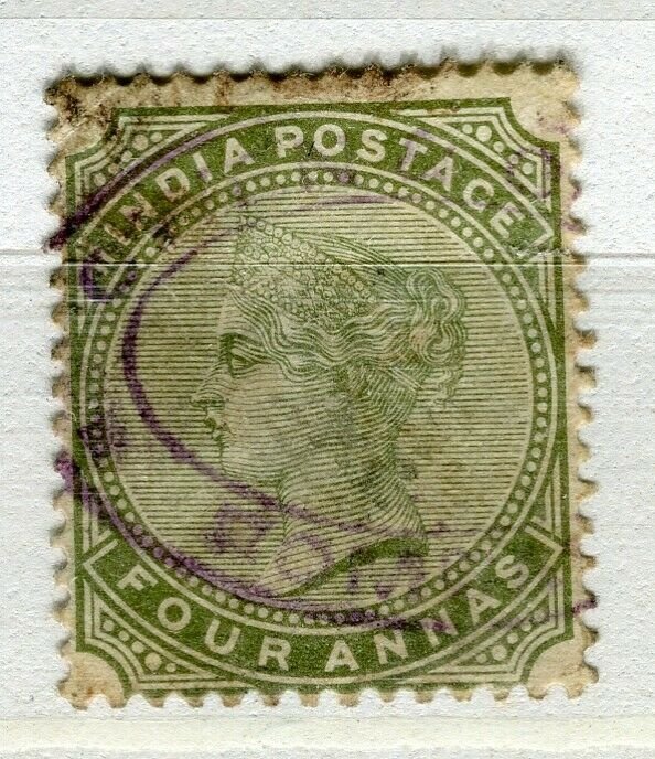 INDIA; 1880s classic QV issue fine used + Fiscal cancel 4a. value