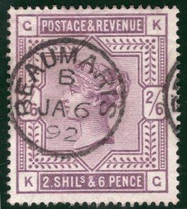 GB Wales QV High Value SG.179 2s/6d Deep Lilac *BEAUMARIS*CDS 1892 c£225+ REDG72 