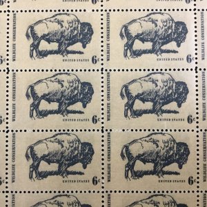 1392    American Buffalo Wildlife Conservation   MNH 6 c Sheet of 50   FV $3.00  