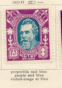 Lithuania 1922 Issue Fine Mint Hinged 50sk. NW-06139 