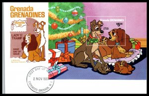 Grenada Grenadines 450-459 Disney's Set of Three U/A FDC