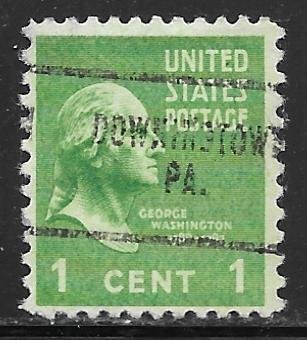 USA 804: 1c Washington, Downingtown, PA. precancel, used, F-VF