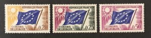 France 1963 #1o7-9, Council of Europe, MNH.