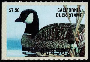 United States - California Duck Stamp Scott 17 (1986) Mint NH VF, CV $11.00 C