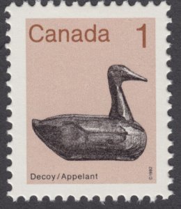 Canada - #917a Artifacts - Duck Decoy - Perf. 13 x 13.3 - MNH