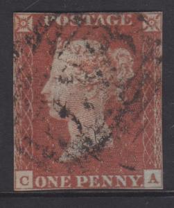 Great Britain 1841 QV 1d Red Brown Sc#3 Imperf Used CA