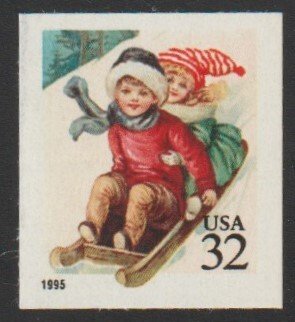 SC# 3013 - (32c) - Children Sledding - MNH - ATM Single