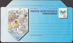 PAPUA NEW GUINEA 35t International Volunteers aerogramme unused............L640a