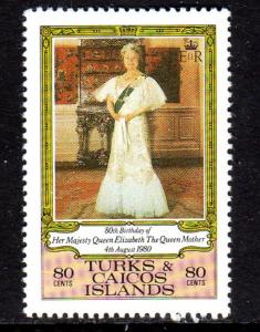 TURKS & CAICOS ISLANDS #440  1980  QUEEN MOTHER MINT VF NH  O.G