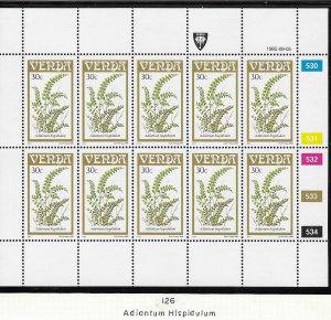 South Africa - Venda  #126    30c Ferns Sheet of 10 (MNH) CV $6.00