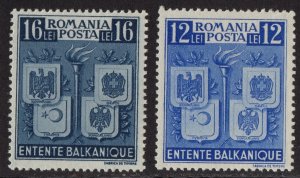 Thematic stamps ROMANIA 1940 BALKAN ENTENTE 1428/9 mint