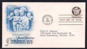 US FDC Sc.# 1768 Christmas 1978 L20