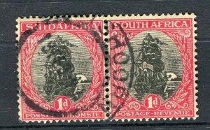 SOUTH AFRICA; 1920s-30s Dromedarius issue 1d. fine used POSTMARK Pair