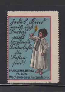 German Advertising Stamp - Franz Emil Berta, Fulda Wax & Candle Factory