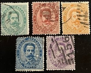 Italy Scott# 45-48, 50 Used Avg Lot of 5 Cat $9.40