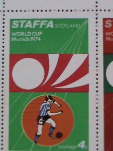 STAFFA-SCOTLAND-1974-PROMOTION-WORLD CUP SOCCER MUNICH'74 MNH S/S -EST.$12