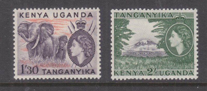 KENYA, UGANDA & TANGANYIKA, 1955 QE 1.30 & 2s., lhm.