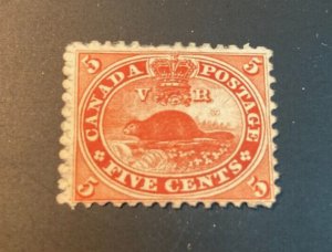 KAPPYSTAMPS  CANADA #15 1859 5c BEAVER UNUSED NO GUM  H514A