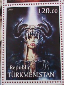 TURKMENISTAN STAMP-2001-ART OF LUIS ROYO-MNH STAMP SHEET -RARE