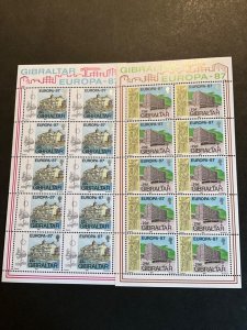 Gibraltar Scott #499-500 never hinged sheetlets