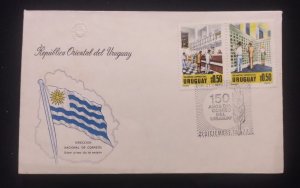 D)1977, URUGUAY, FIRST DAY COVER, ISSUE, CL ANNIVERSARY OF THE NATIONAL POSTAL