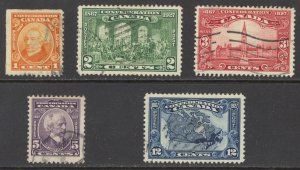 Canada Sc# 141-145 Used (b) 1927 1c-12c 60 Anniversary/Confederation Complete...