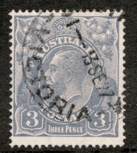 1924 Australia Sc #30 - 3d - KGV, Kangaroo & Emu - Used Victoria cancel Cv$7.75