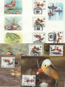 Korea N 8 FDC/cards WWF/Birds(Ducks) 1987