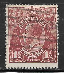 Australia #24a  1 1/2p  black brown   George V wm 9 (U) CV $2.50