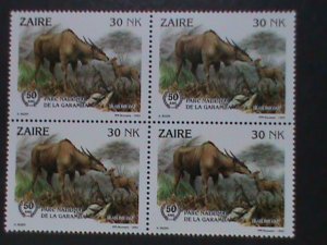 ​ZAIRE-1993-SC# 1403 NATL.GAME PARK 50TH ANNIV: CAPE ELAND MNH BLOCK VF