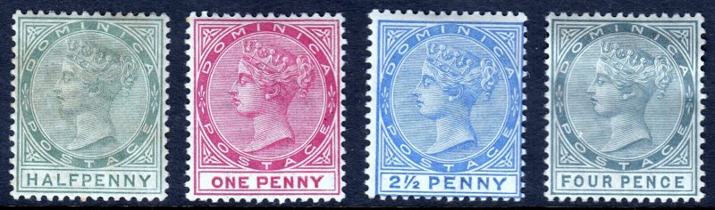 DOMINICA — SCOTT 17//22 (SG 20//24) — 1886-89 QV ISSUE — MH — SCV $15.75