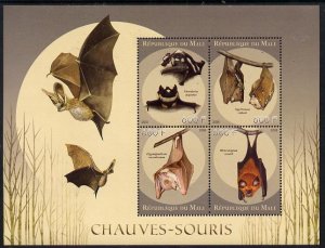 MALI - 2015 - Bats - Perf 4v Sheet - MNH-Private Issue