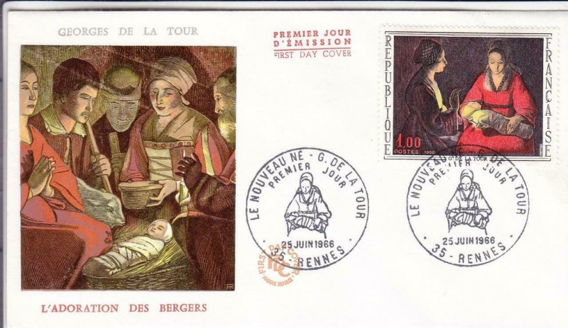 1966, France: The Newborn by Tour, FDC (D13570)