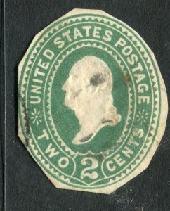 USA; 1870s-80s early classic Embossed Presidential POSTAL STATIONARY PIECE 2c.