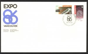 Canada Sc# 1092-1093 FDC combination 1986 04.28 Expo 86