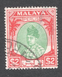 Malaya - Perlis, Scott #20  VF, Used, CV $60.00  .....  5000013