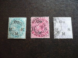 Stamps - India - Scott# O34-O36 - Used Set of 3 Stamps