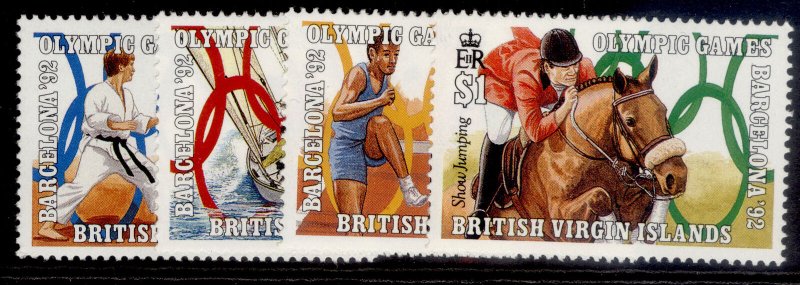 BRITISH VIRGIN ISLANDS QEII SG827-830, 1992 olympics set, NH MINT. Cat £10. 