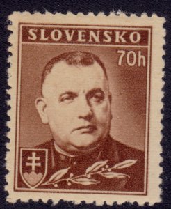Slovakia, 1939-42, President Josef Tiso, 70h, sc#43a, MLH