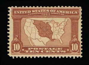 AFFORDABLE GENUINE SCOTT #327 F-VF MINT OG H 10¢ RED BROWN LOUISIANA PURCH 11791