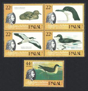 Palau Shearwater Bird Birth Bicentenary of John J Audubon ornithologist 5v